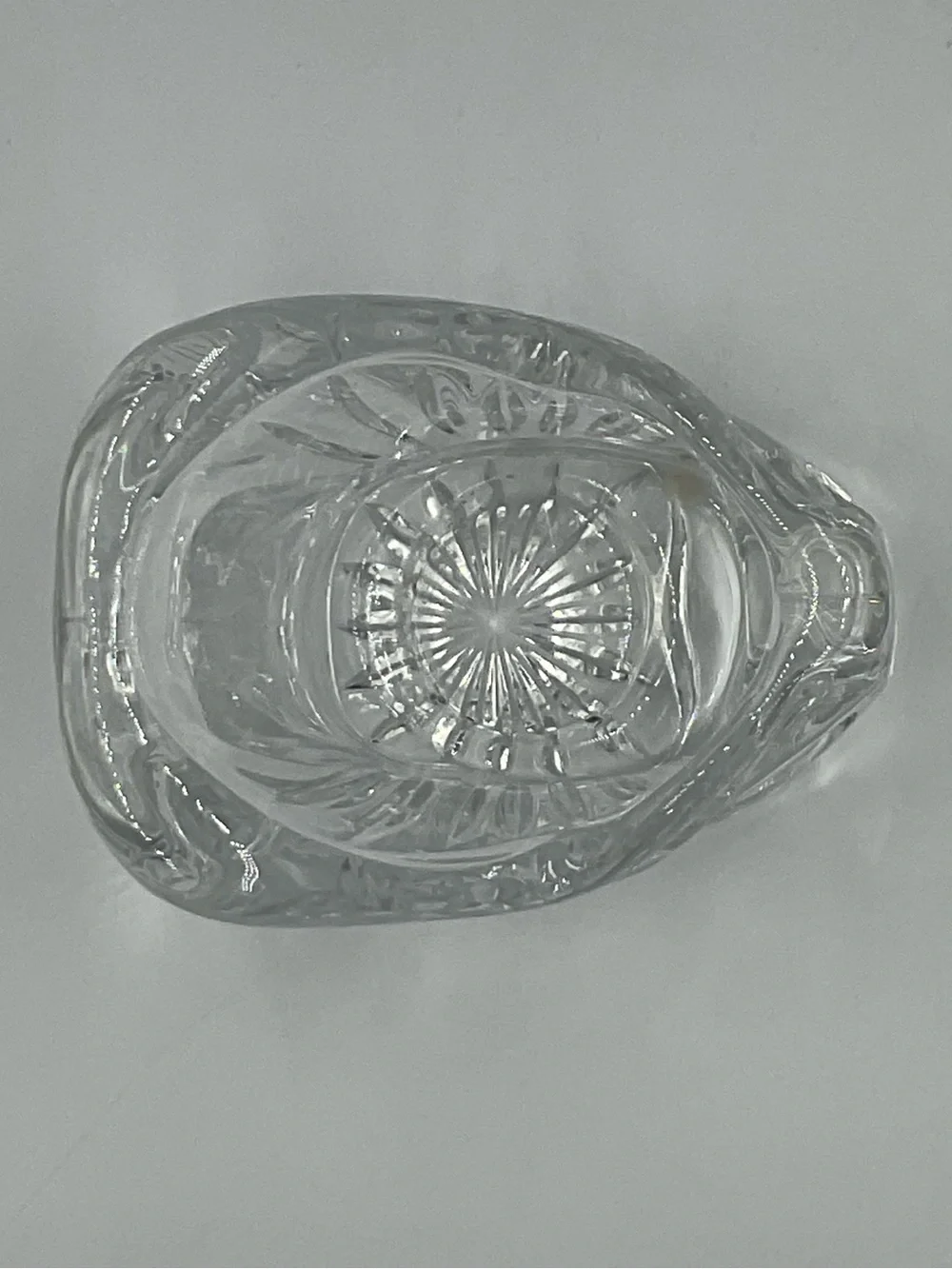 Vintage St George Heavy Cut 24% Lead Crystal Santa Sleigh Votive Candle Holder